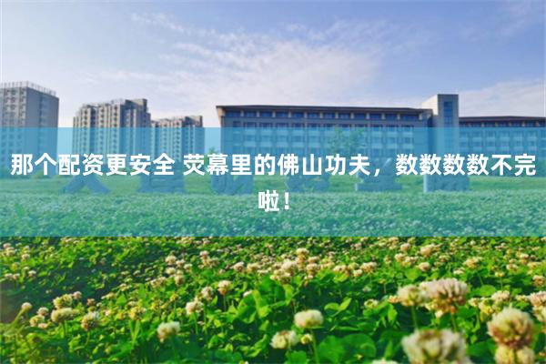那个配资更安全 荧幕里的佛山功夫，数数数数不完啦！